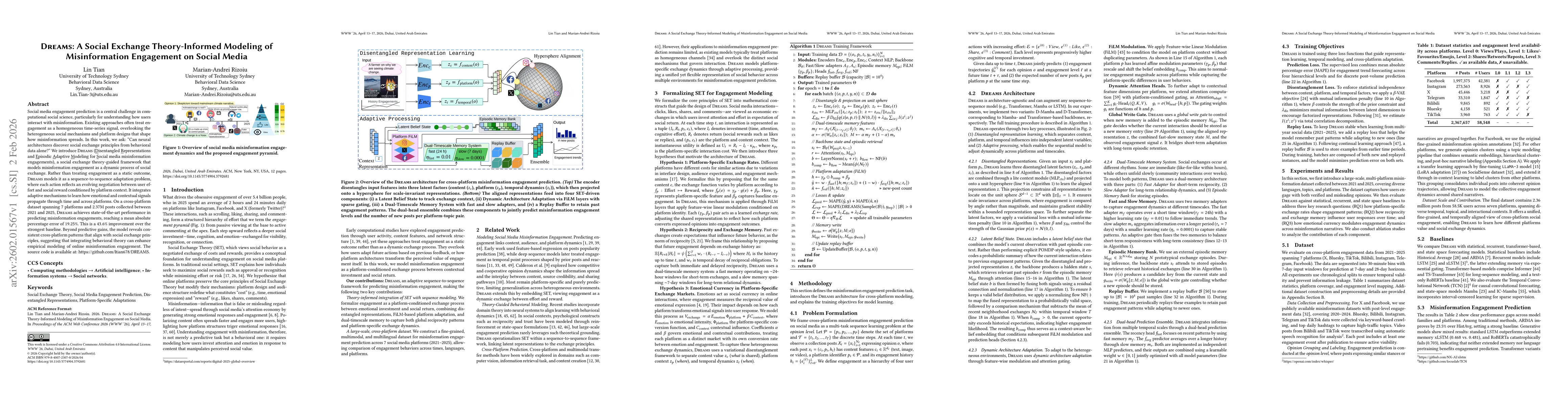 Thumbnail for DREAMS: A Social Exchange Theory-Informed Modeling of Misinformation Engagement on Social Media