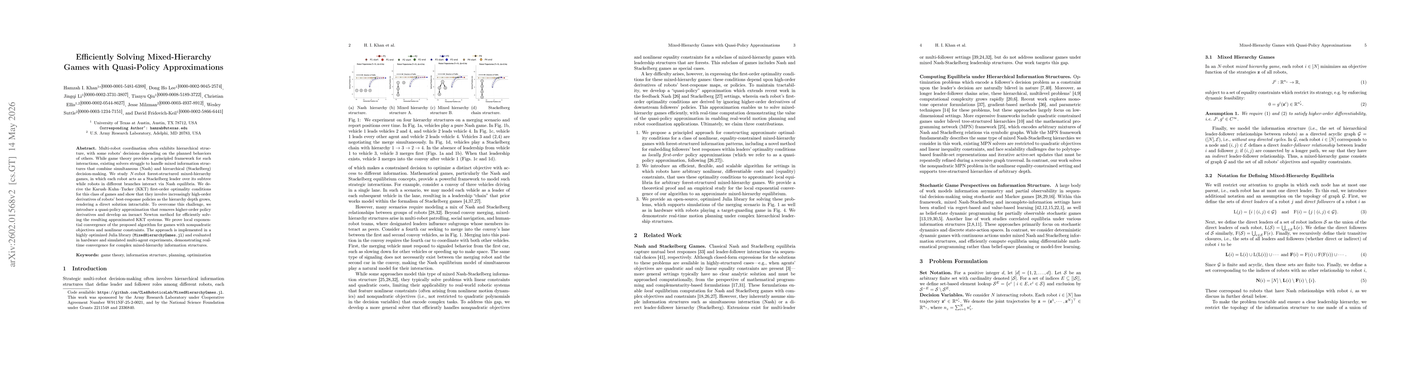 Thumbnail for Efficiently Solving Mixed-Hierarchy Games with Quasi-Policy Approximations