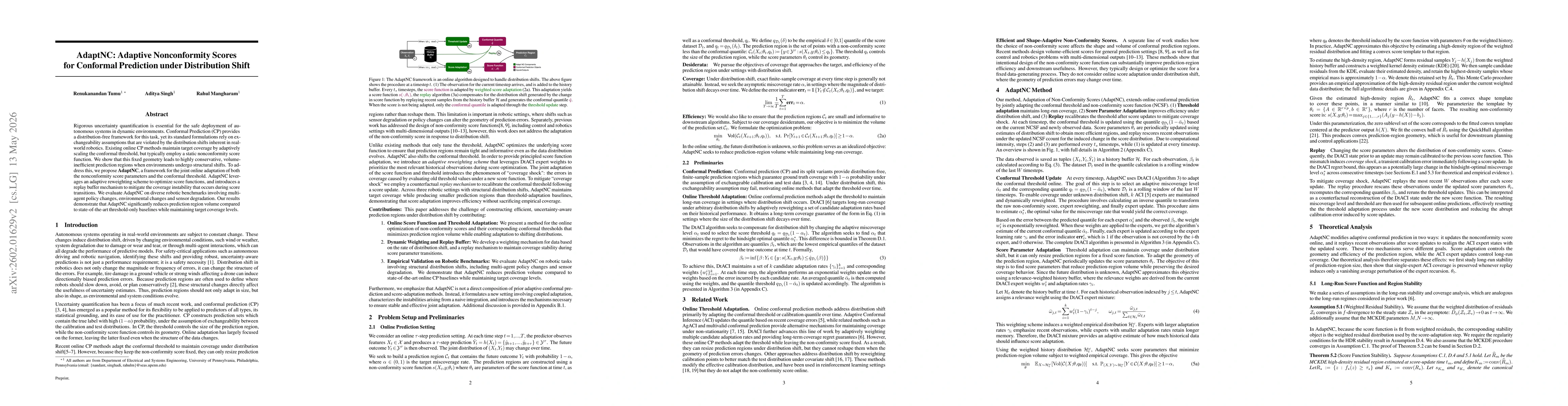 Thumbnail for AdaptNC: Adaptive Nonconformity Scores for Uncertainty-Aware Autonomous Systems in Dynamic Environments