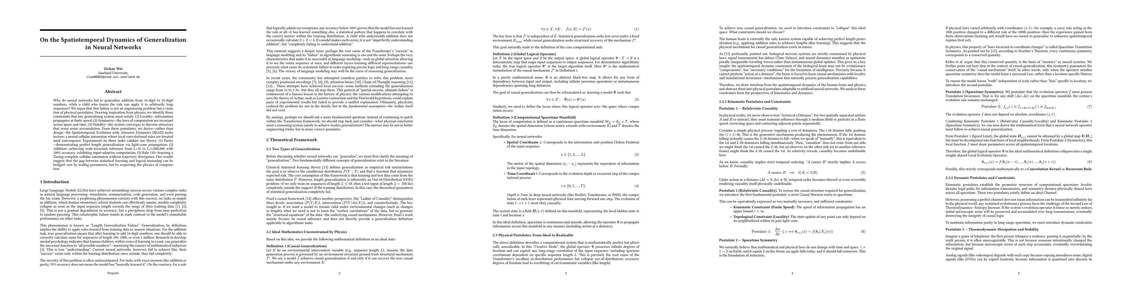 Thumbnail for On the Spatiotemporal Dynamics of Generalization in Neural Networks