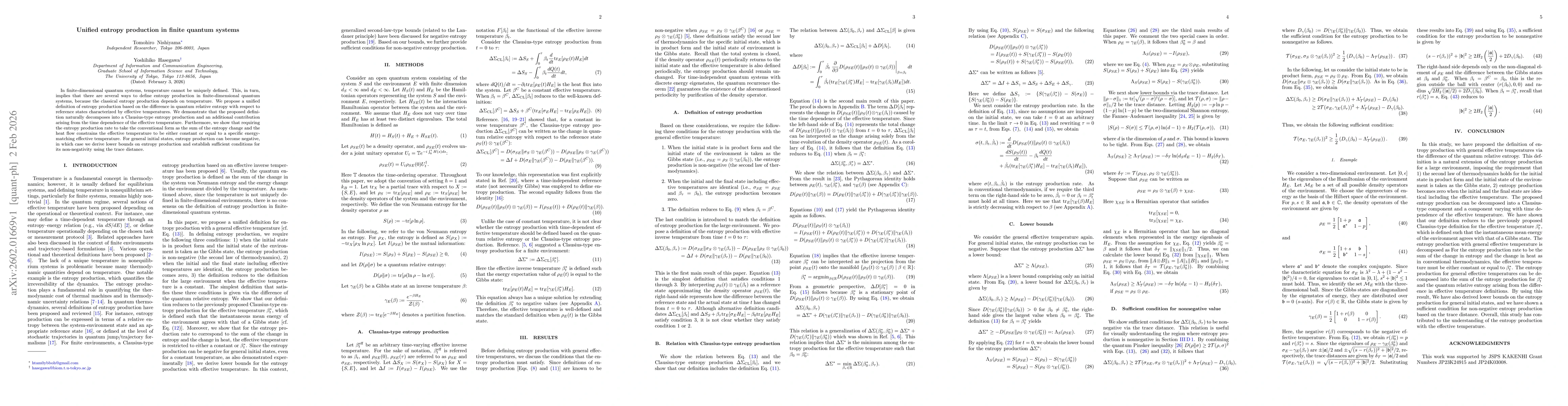Thumbnail for Unified entropy production in finite quantum systems