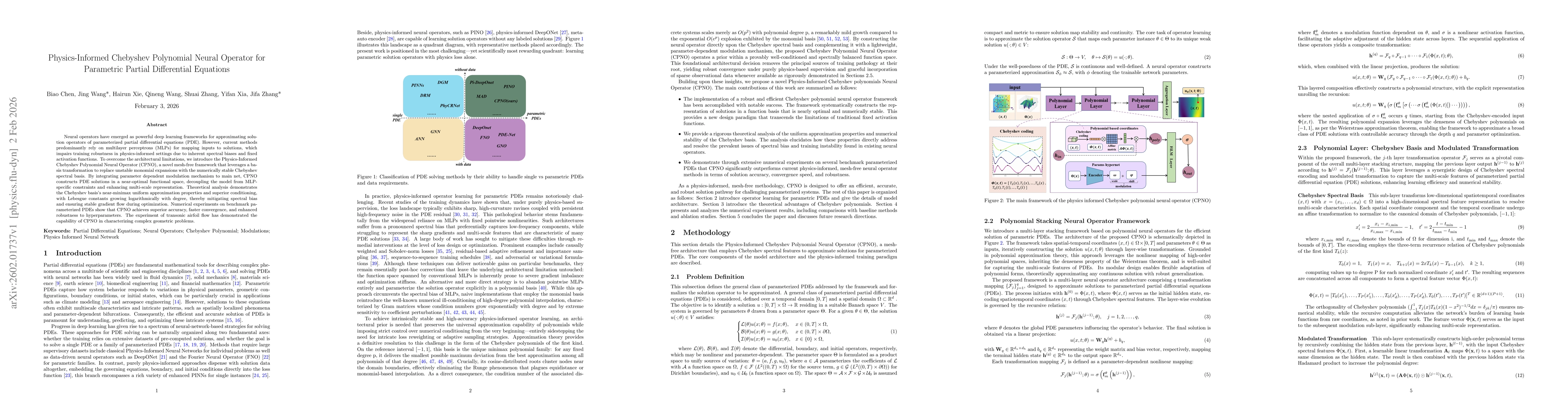 Thumbnail for Physics-Informed Chebyshev Polynomial Neural Operator for Parametric Partial Differential Equations