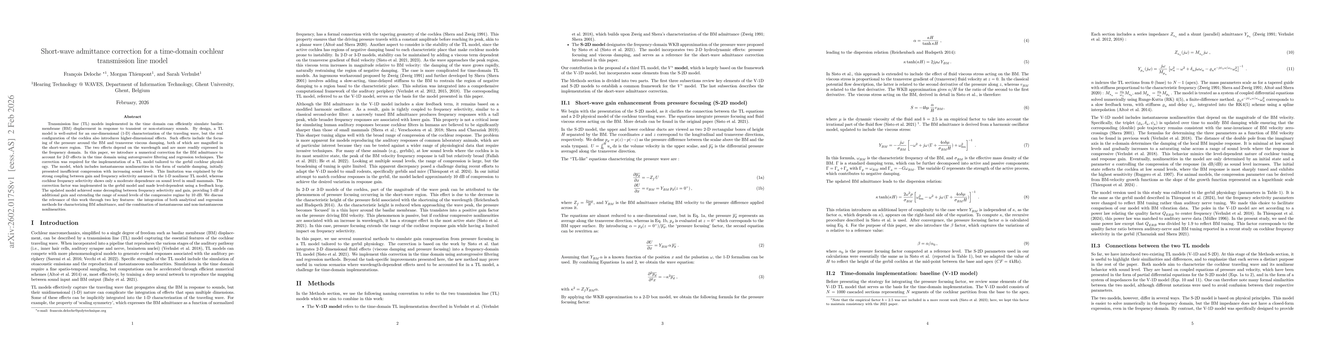 Thumbnail for Short-wave admittance correction for a time-domain cochlear transmission line model