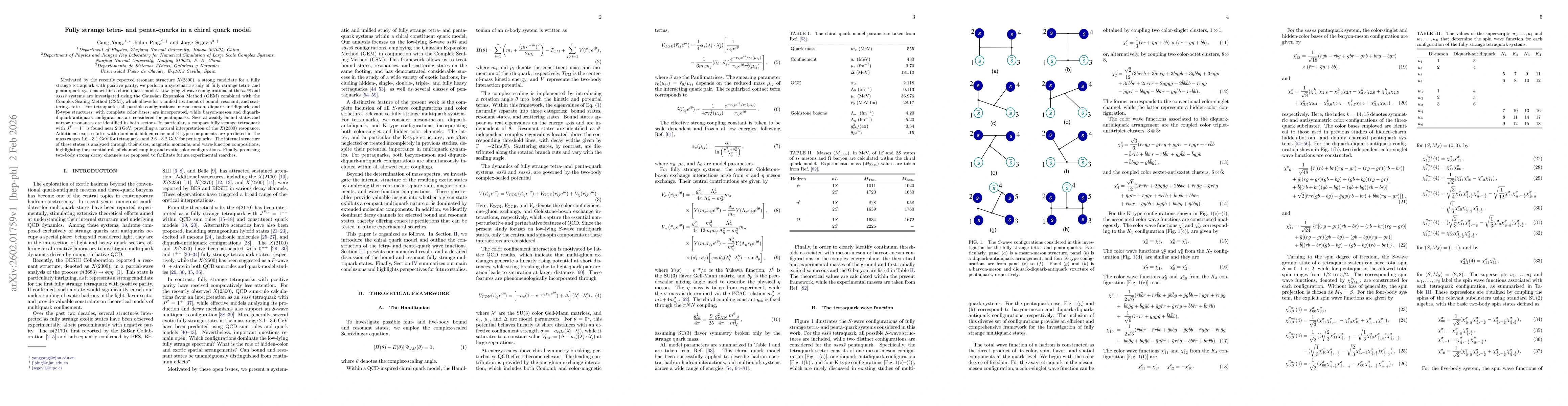 Thumbnail for Fully strange tetra- and penta-quarks in a chiral quark model
