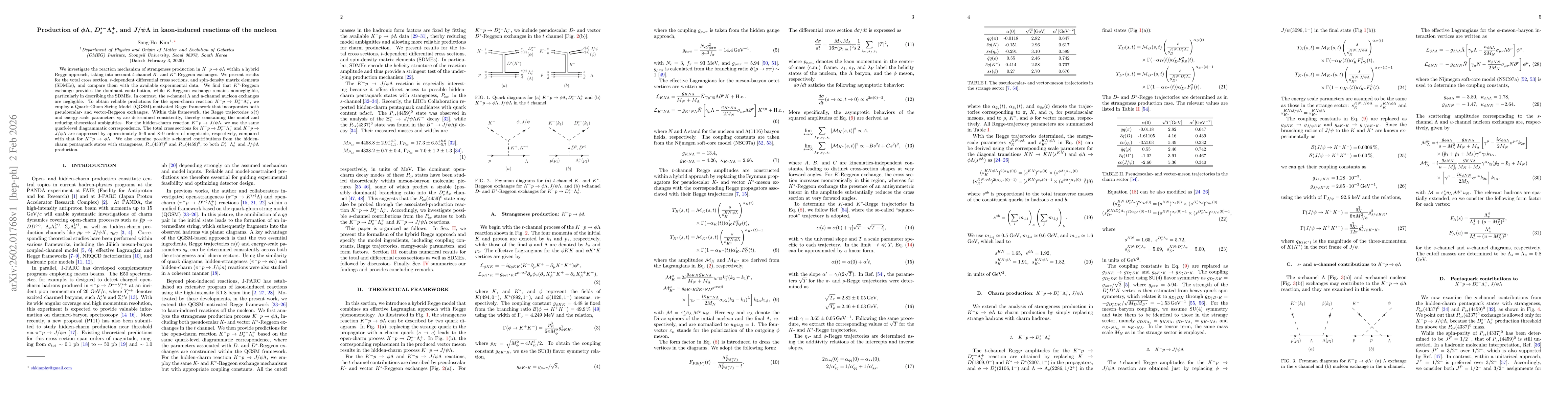 Thumbnail for Production of $φΛ$, $D_s^{*-} Λ_c^+$, and $J/ψΛ$ in kaon-induced reactions off the nucleon