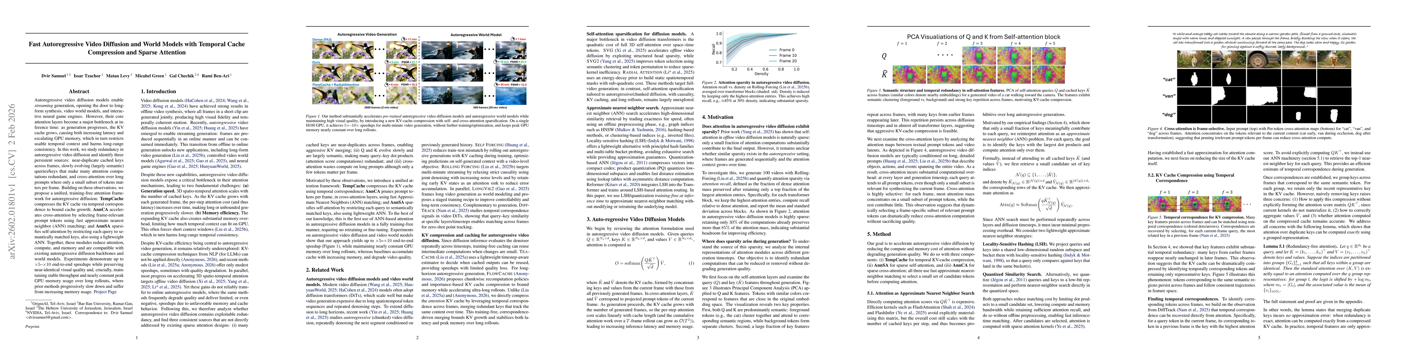 Thumbnail for Fast Autoregressive Video Diffusion and World Models with Temporal Cache Compression and Sparse Attention