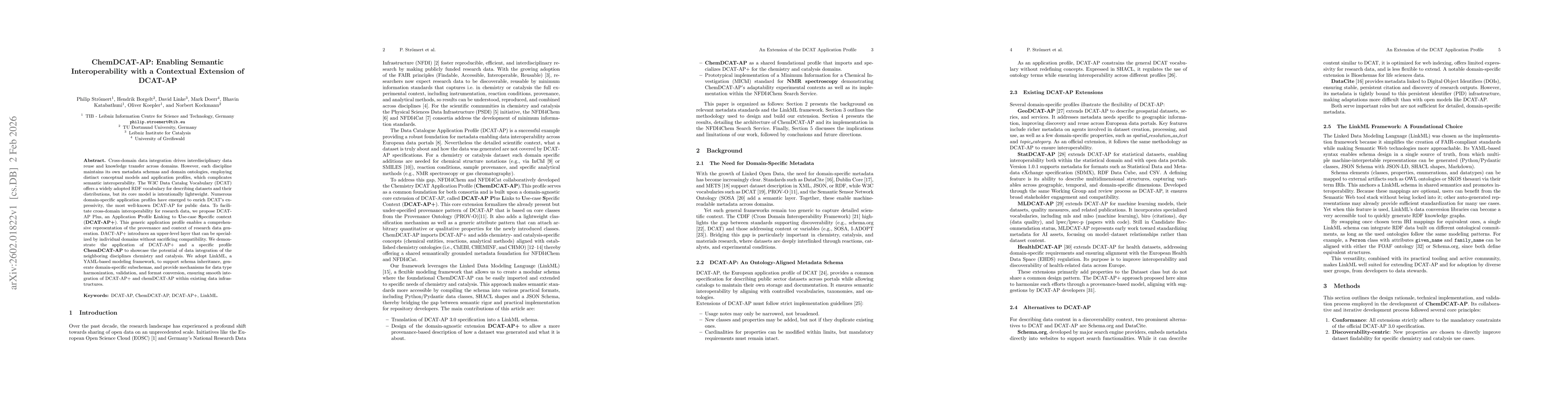 Thumbnail for ChemDCAT-AP: Enabling Semantic Interoperability with a Contextual Extension of DCAT-AP