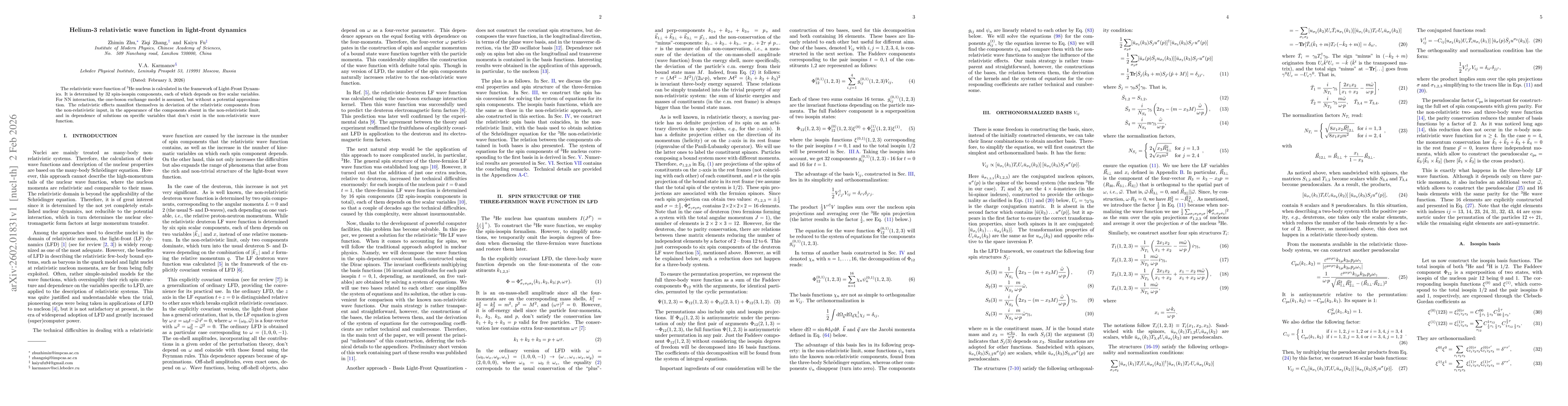 Thumbnail for Helium-3 relativistic wave function in light-front dynamics