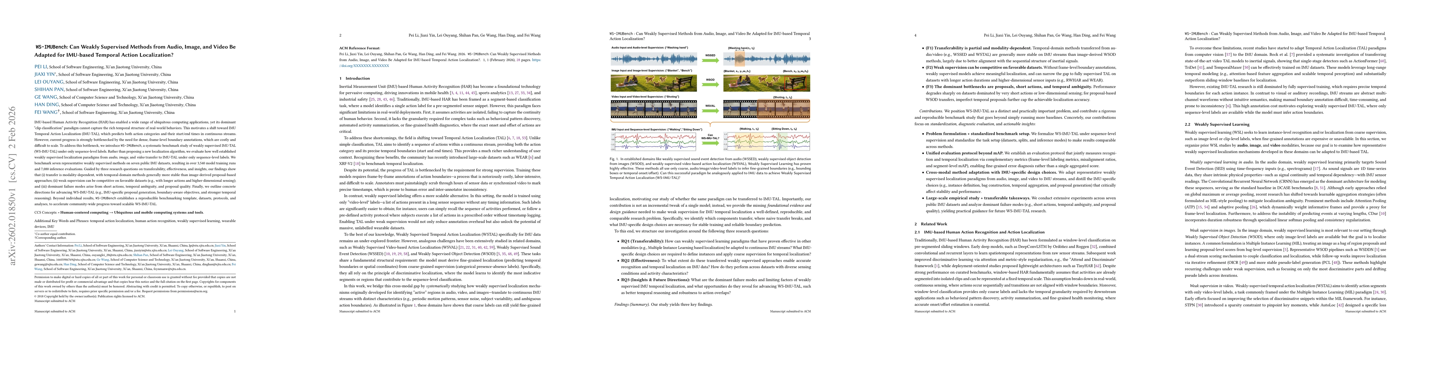 Thumbnail for WS-IMUBench: Can Weakly Supervised Methods from Audio, Image, and Video Be Adapted for IMU-based Temporal Action Localization?