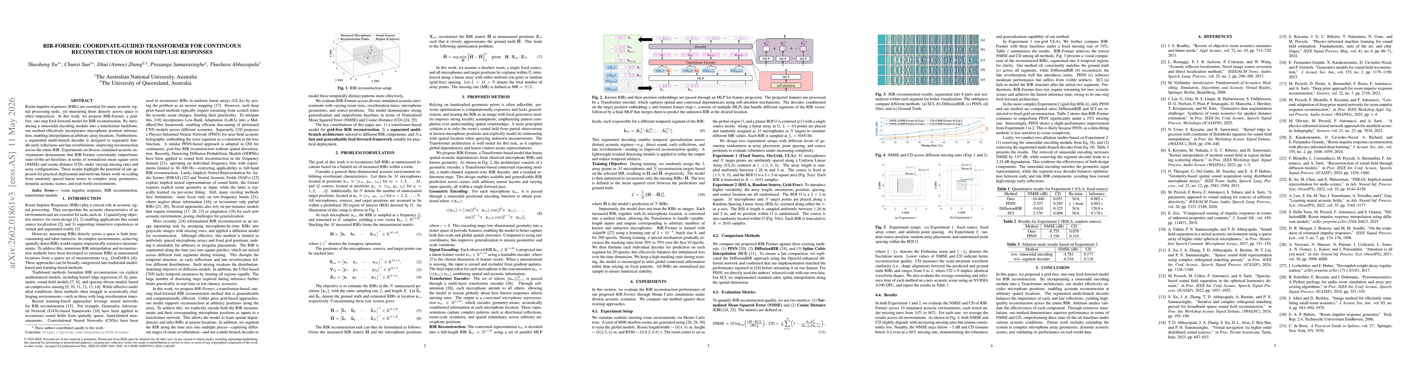 Thumbnail for RIR-Former: Coordinate-Guided Transformer for Continuous Reconstruction of Room Impulse Responses