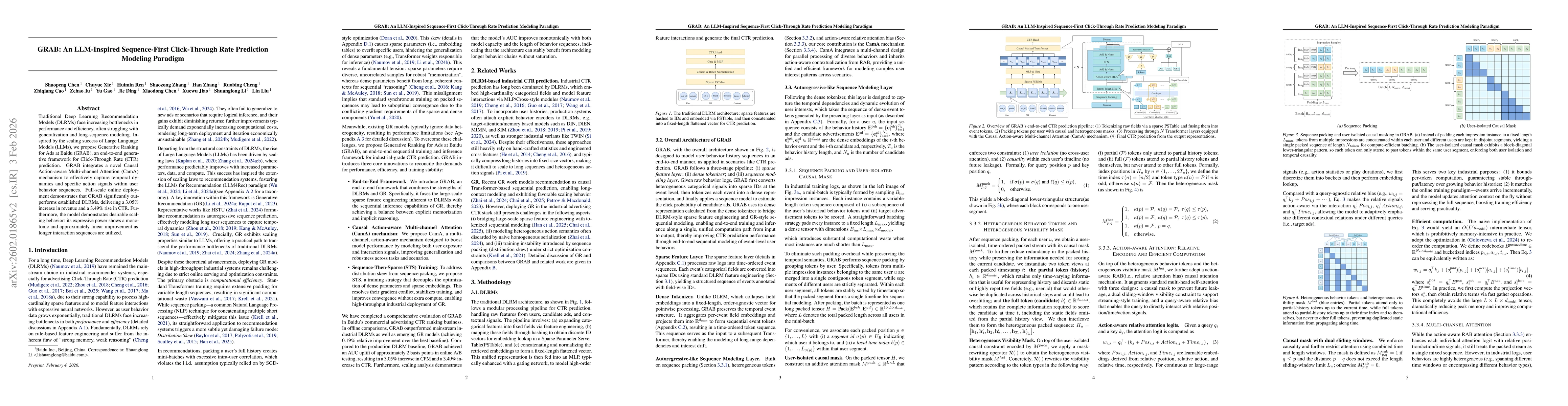Thumbnail for GRAB: An LLM-Inspired Sequence-First Click-Through Rate Prediction Modeling Paradigm
