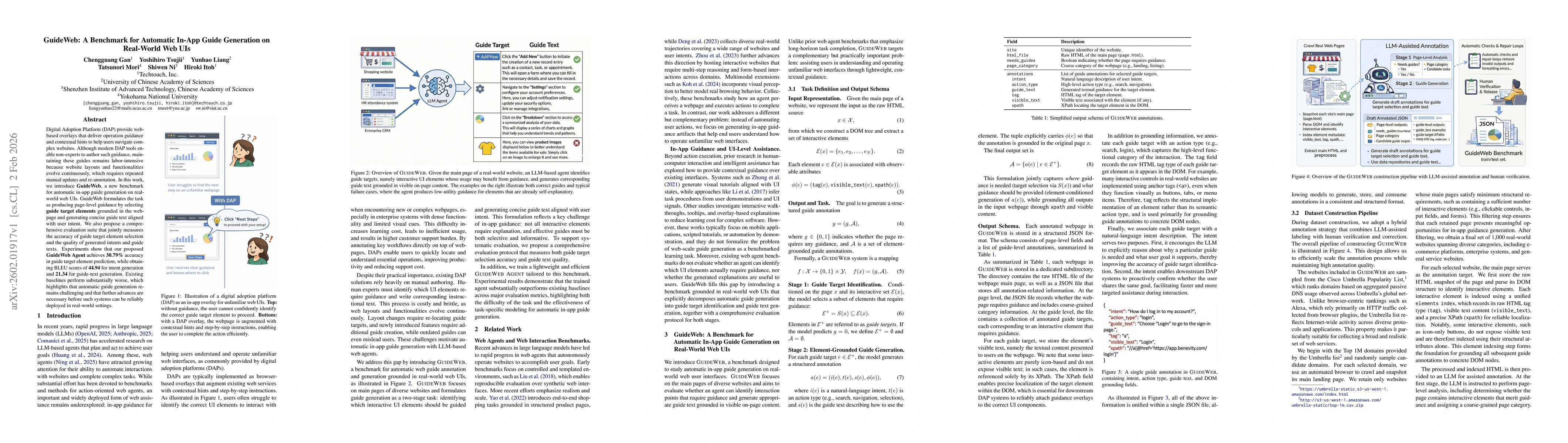 Thumbnail for GuideWeb: A Benchmark for Automatic In-App Guide Generation on Real-World Web UIs