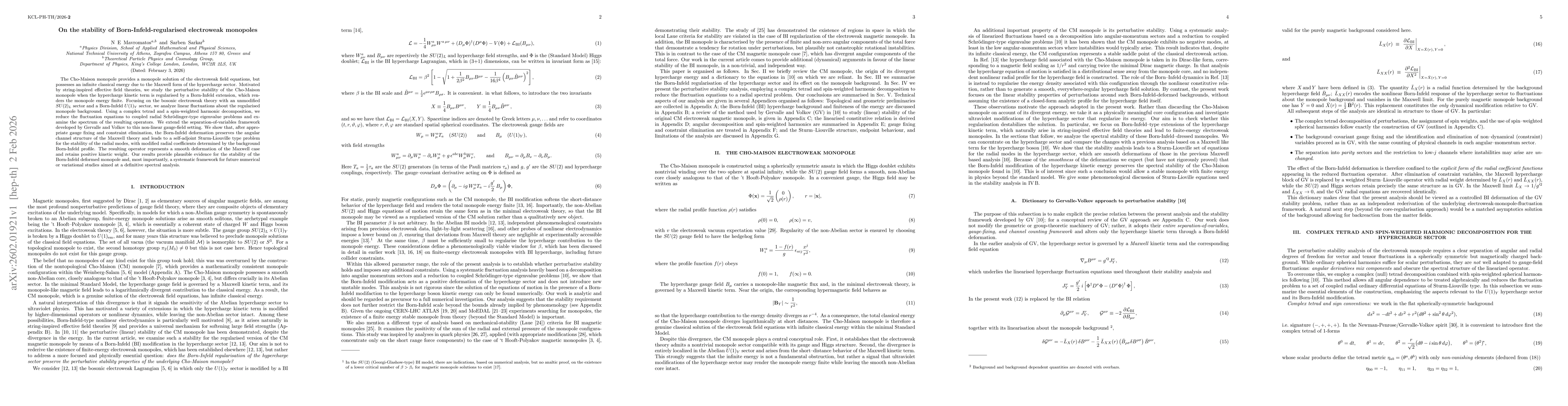 Thumbnail for On the stability of Born-Infeld-regularised electroweak monopoles