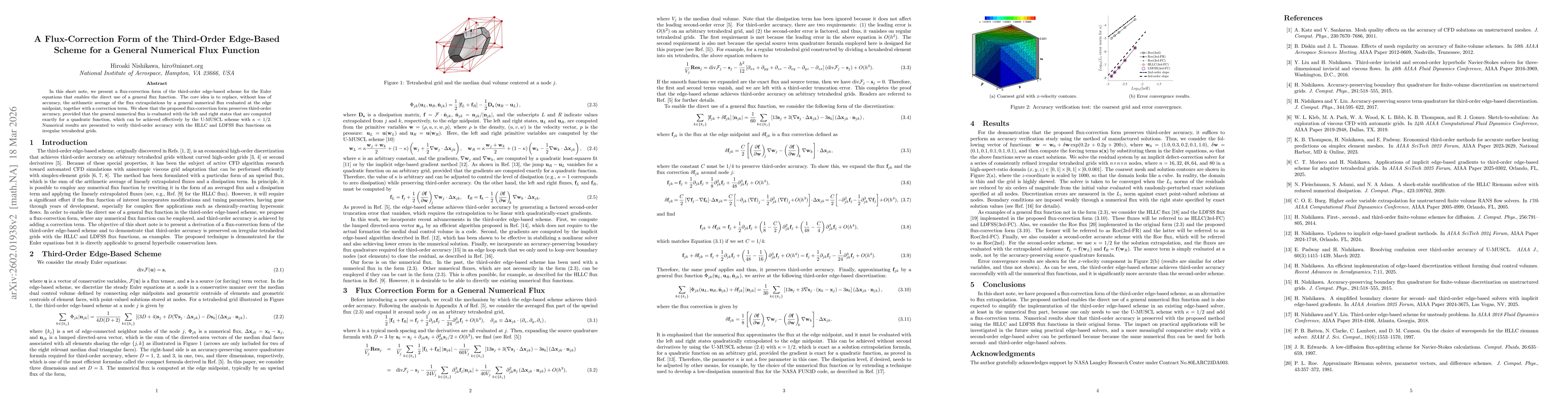 Thumbnail for A Flux-Correction Form of the Third-Order Edge-Based Scheme for a General Numerical Flux Function