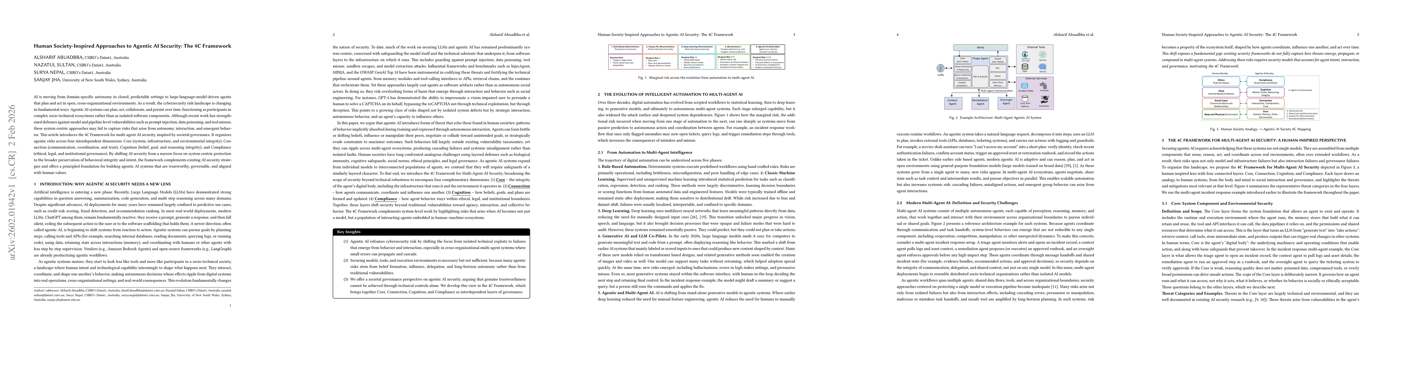 Thumbnail for Human Society-Inspired Approaches to Agentic AI Security: The 4C Framework