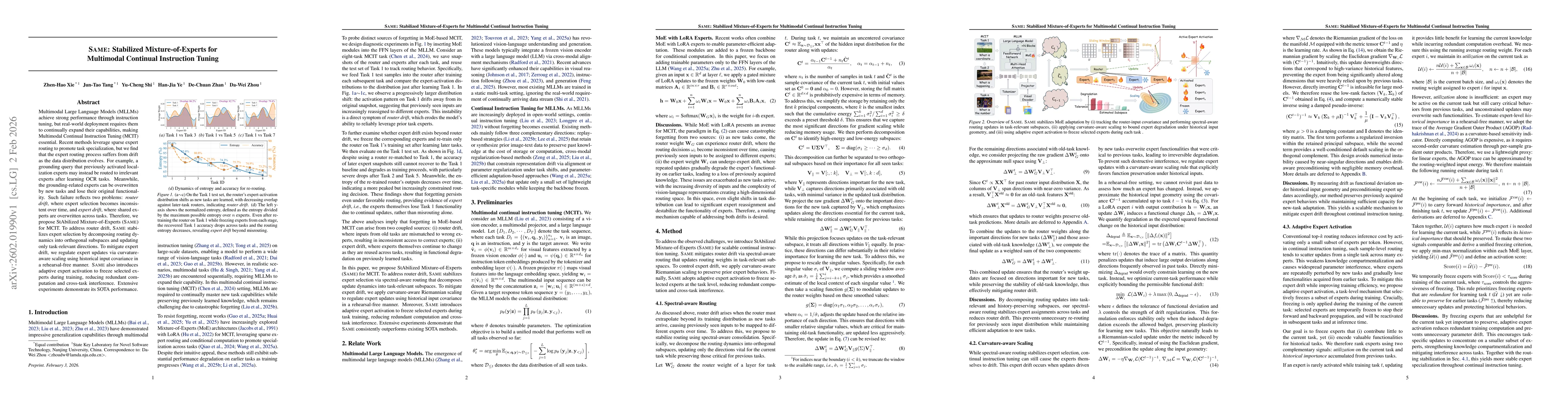 Thumbnail for SAME: Stabilized Mixture-of-Experts for Multimodal Continual Instruction Tuning