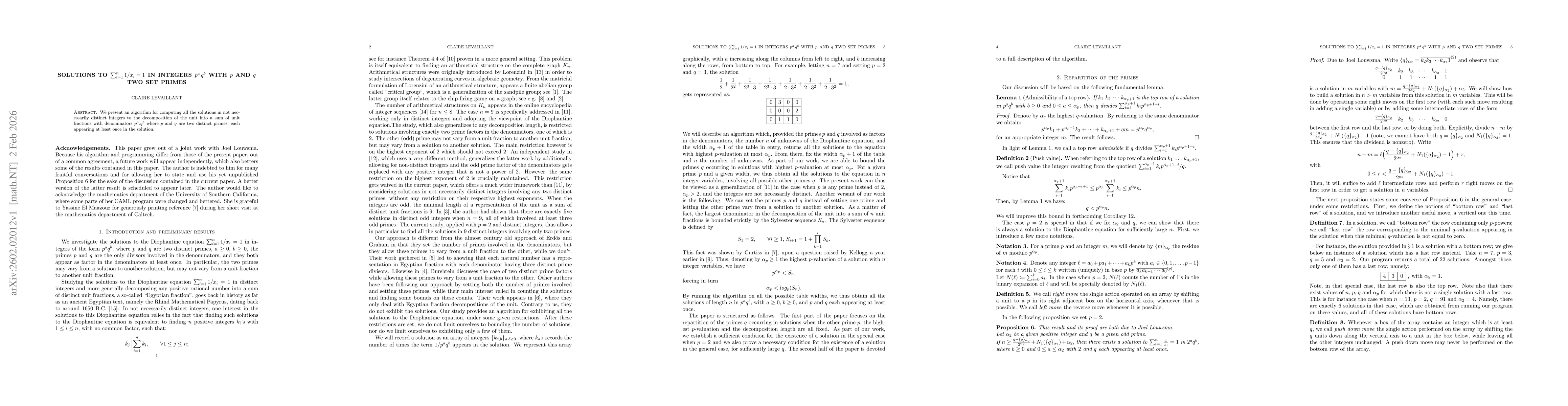 Thumbnail for Solutions to $\sum_{i=1}^n 1/x_i=1$ in integers $p^a\,q^b$ with $p$ and $q$ two set primes