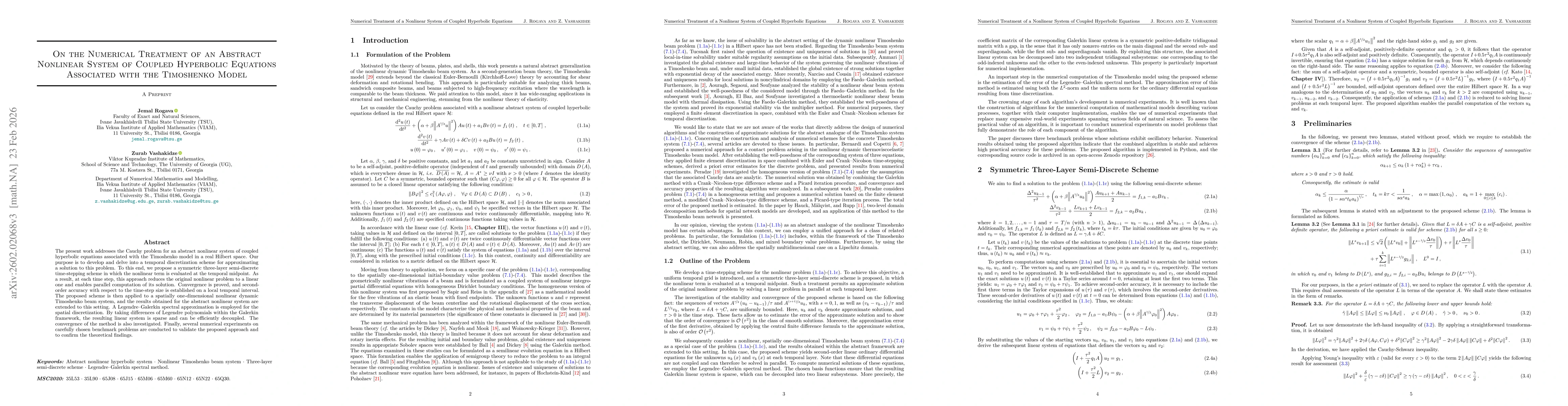 Thumbnail for On the Numerical Treatment of an Abstract Nonlinear System of Coupled Hyperbolic Equations Associated with the Timoshenko Model