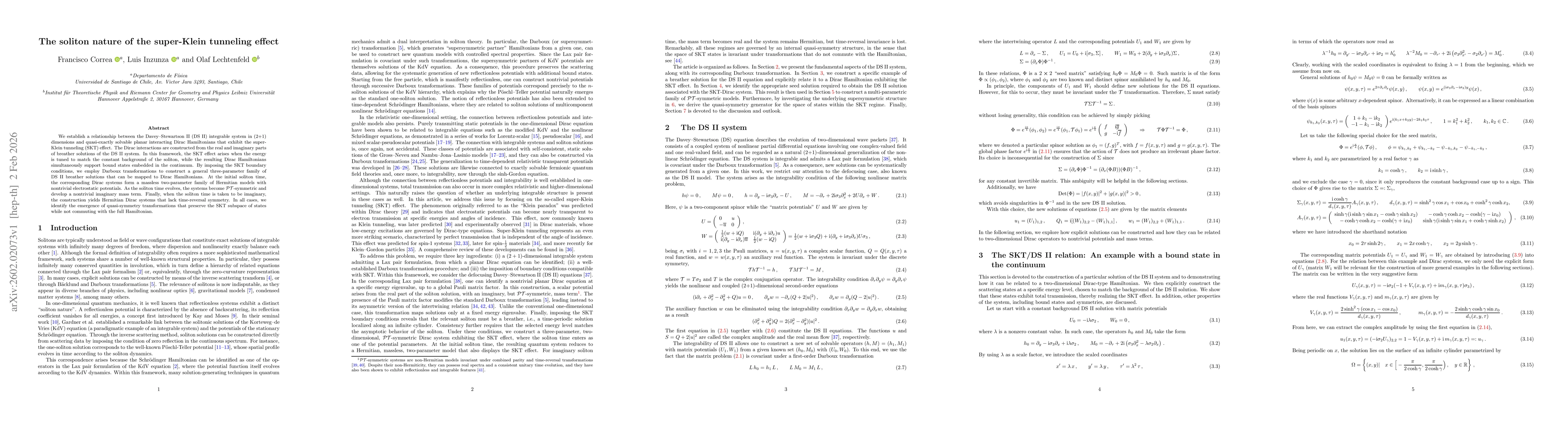 Thumbnail for The soliton nature of the super-Klein tunneling effect