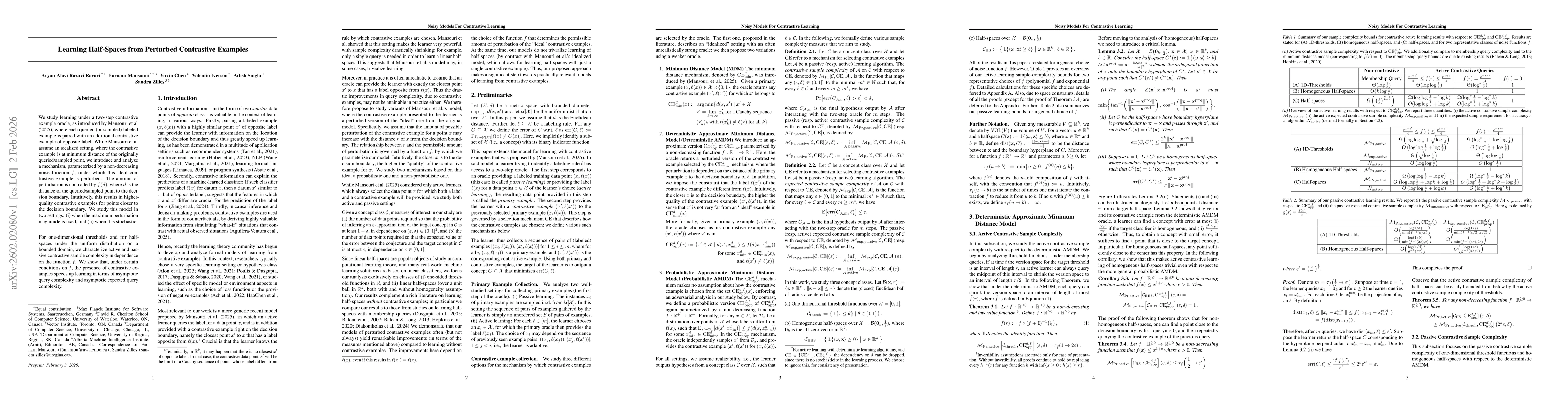 Thumbnail for Learning Half-Spaces from Perturbed Contrastive Examples