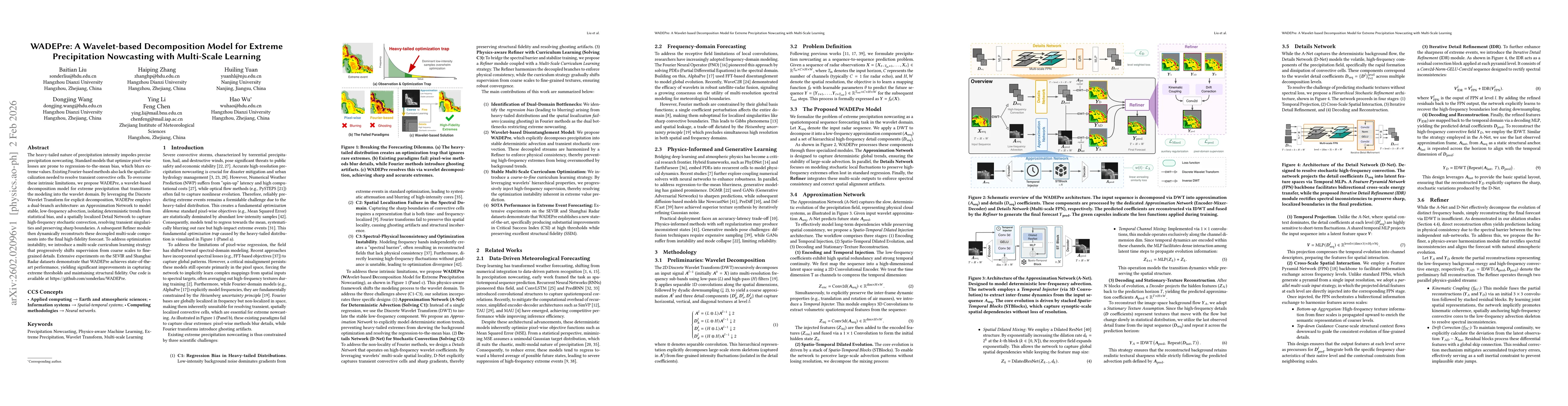 Thumbnail for WADEPre: A Wavelet-based Decomposition Model for Extreme Precipitation Nowcasting with Multi-Scale Learning