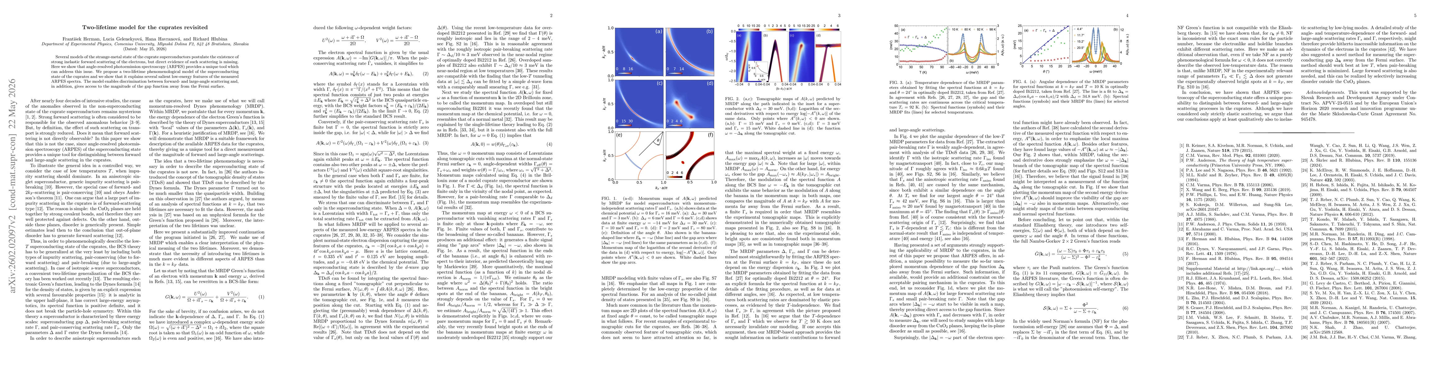 Thumbnail for Two-lifetime model for the cuprates revisited