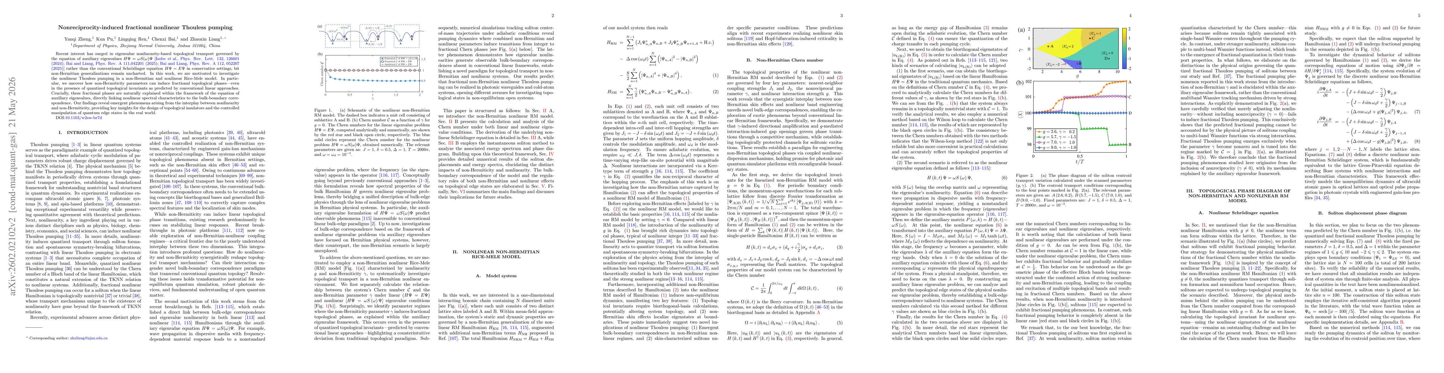 Thumbnail for Nonreciprocity Induced Fractional Nonlinear Thouless Pumping