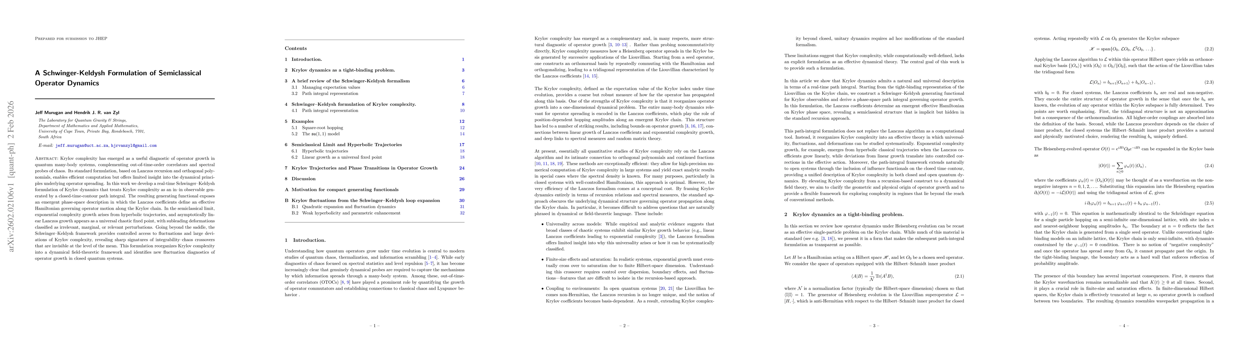Thumbnail for A Schwinger-Keldysh Formulation of Semiclassical Operator Dynamics