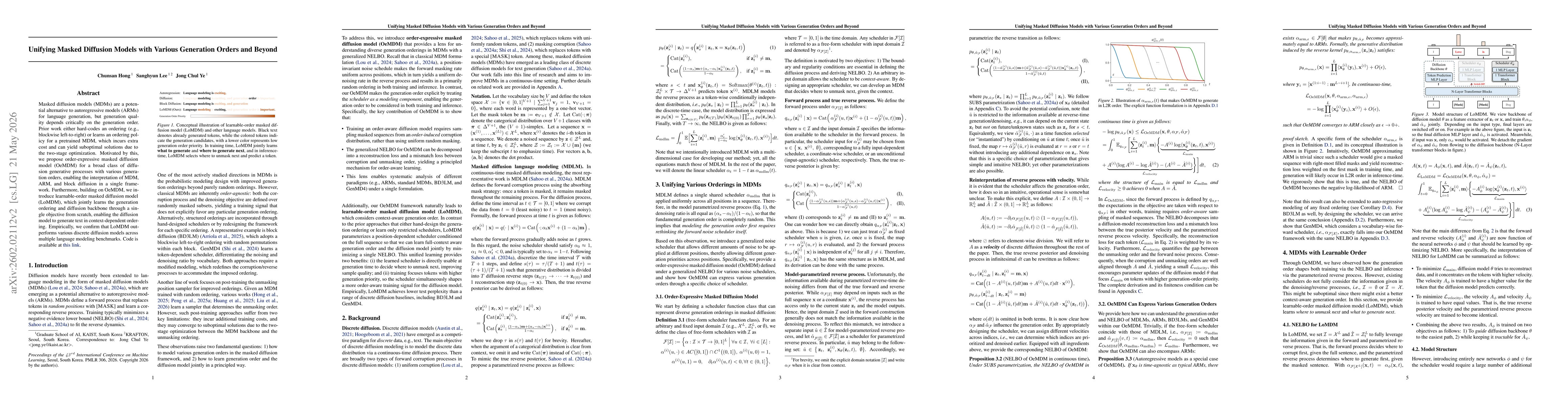 Thumbnail for Unifying Masked Diffusion Models with Various Generation Orders and Beyond