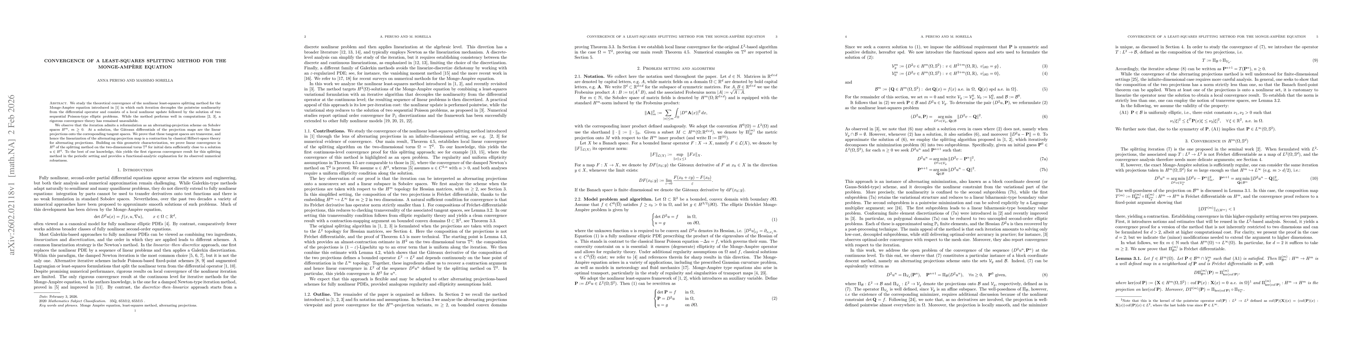 Thumbnail for Convergence of a least-squares splitting method for the Monge-Ampère equation