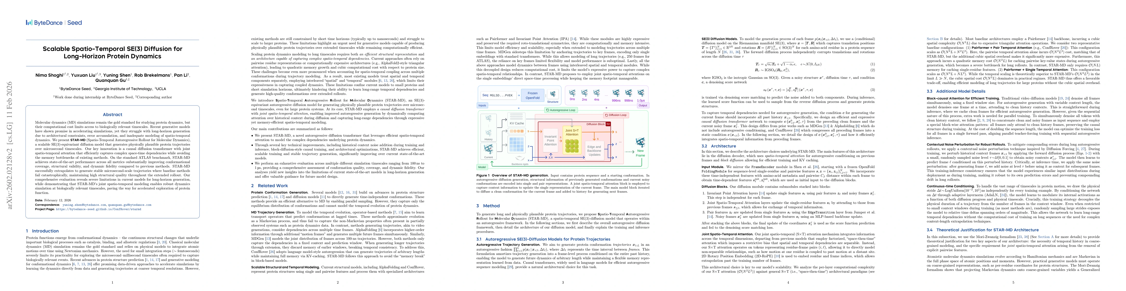 Thumbnail for Scalable Spatio-Temporal SE(3) Diffusion for Long-Horizon Protein Dynamics