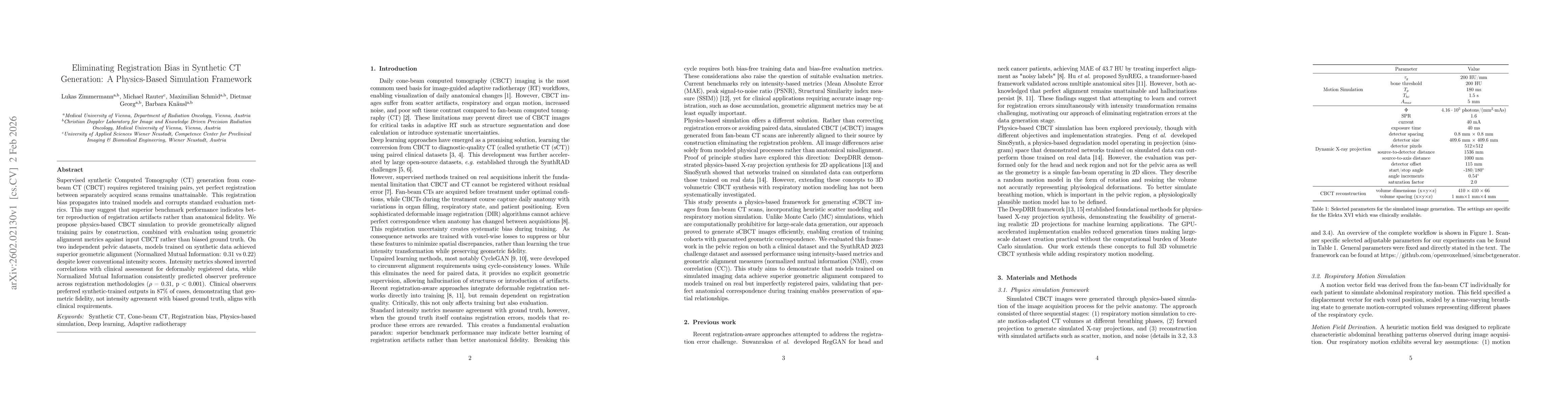 Thumbnail for Eliminating Registration Bias in Synthetic CT Generation: A Physics-Based Simulation Framework