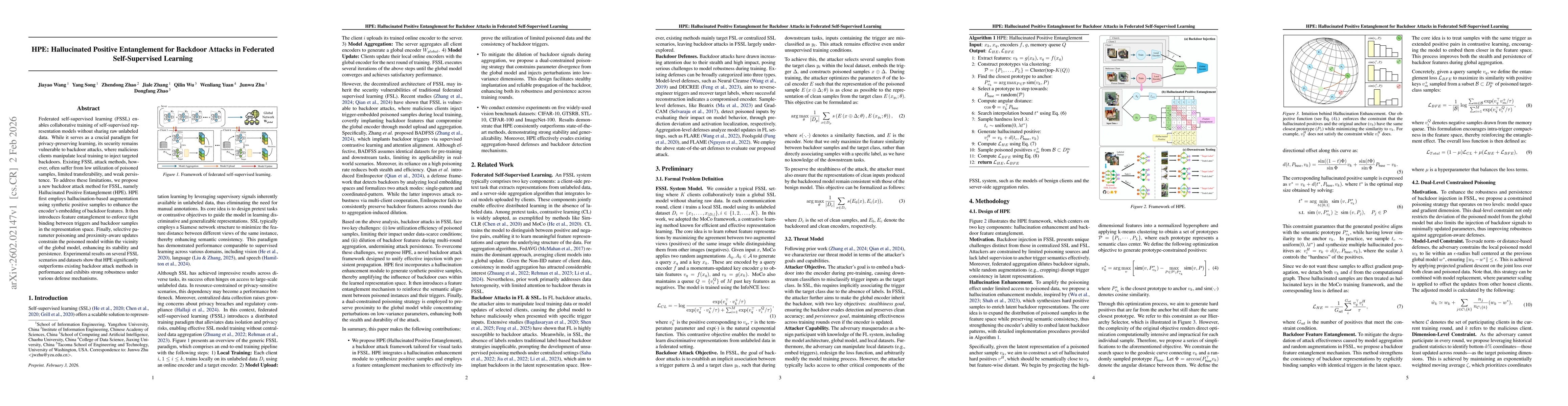 Thumbnail for HPE: Hallucinated Positive Entanglement for Backdoor Attacks in Federated Self-Supervised Learning
