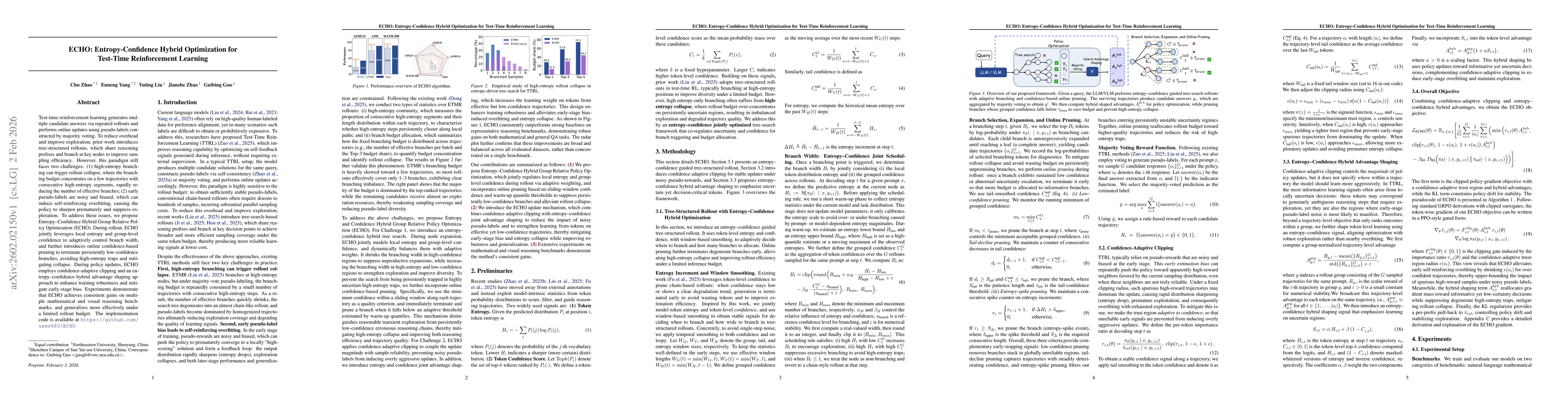 Thumbnail for ECHO: Entropy-Confidence Hybrid Optimization for Test-Time Reinforcement Learning