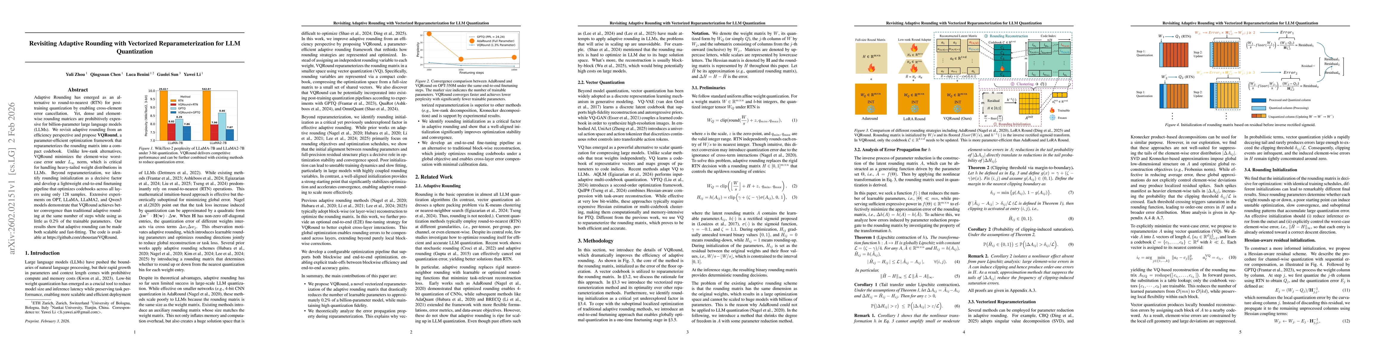 Thumbnail for Revisiting Adaptive Rounding with Vectorized Reparameterization for LLM Quantization