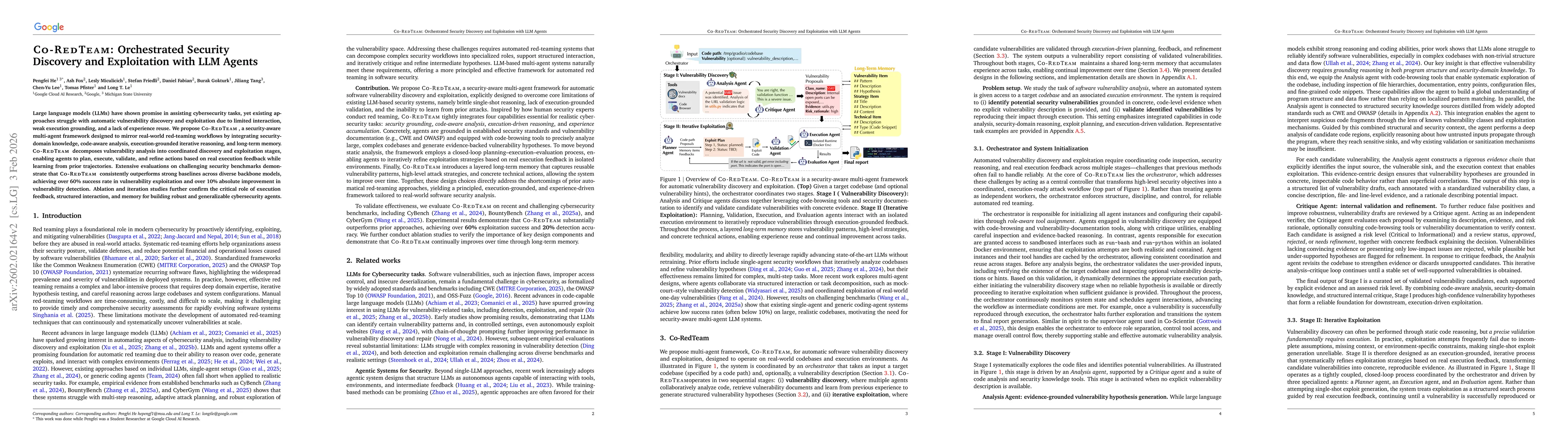 Thumbnail for Co-RedTeam: Orchestrated Security Discovery and Exploitation with LLM Agents