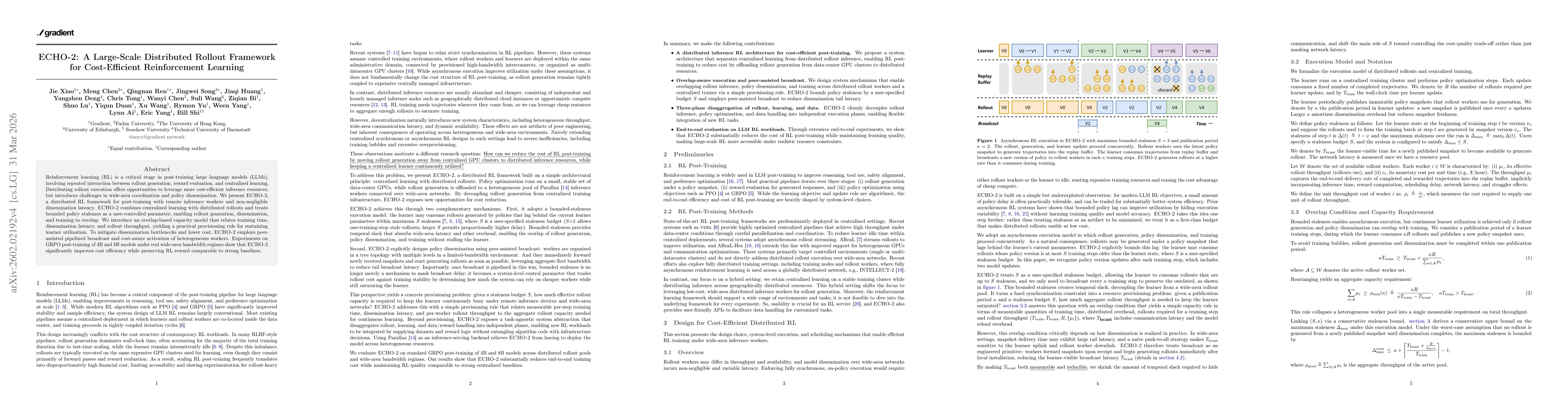 Thumbnail for ECHO-2: A Large-Scale Distributed Rollout Framework for Cost-Efficient Reinforcement Learning