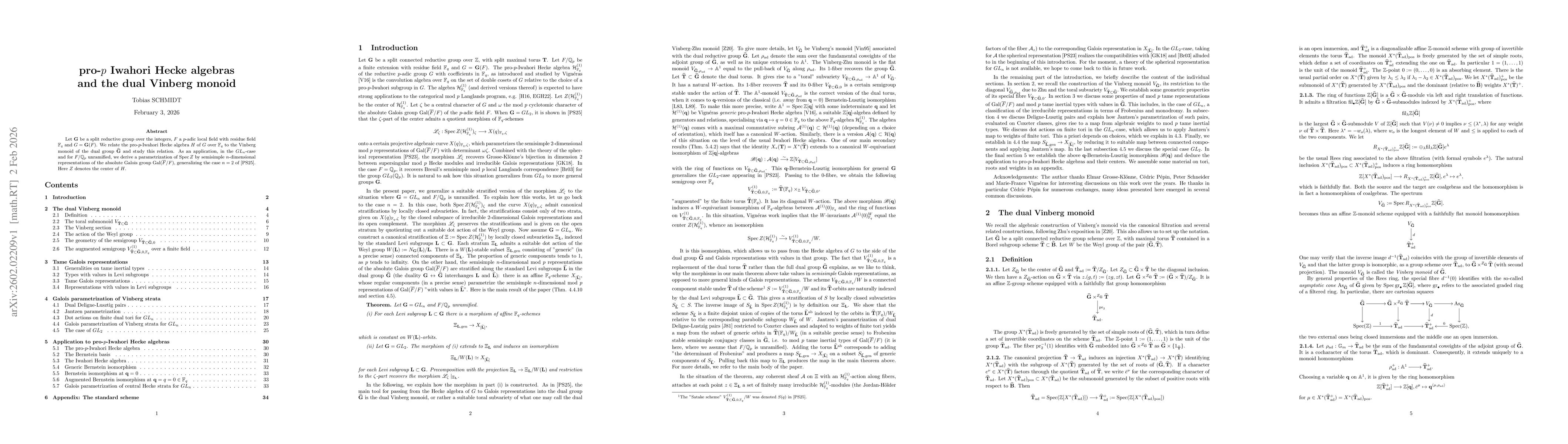 Thumbnail for Pro-p Iwahori Hecke algebras and the dual Vinberg monoid