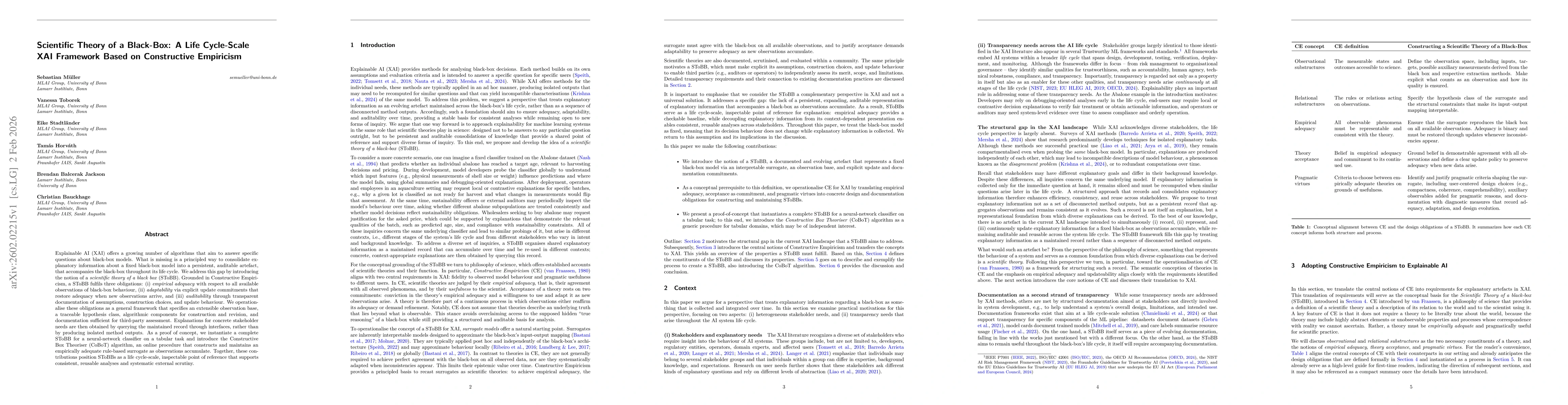 Thumbnail for Scientific Theory of a Black-Box: A Life Cycle-Scale XAI Framework Based on Constructive Empiricism