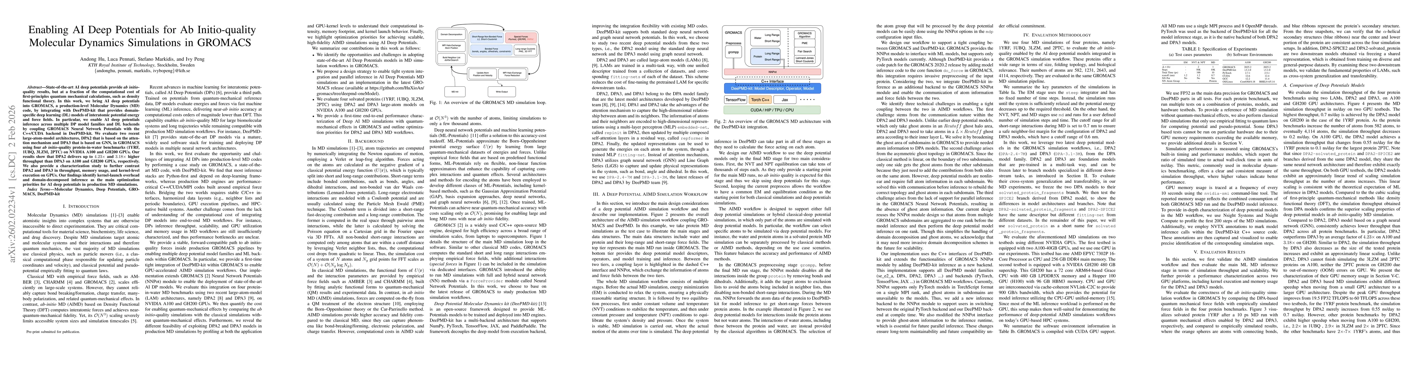Thumbnail for Enabling AI Deep Potentials for Ab Initio-quality Molecular Dynamics Simulations in GROMACS