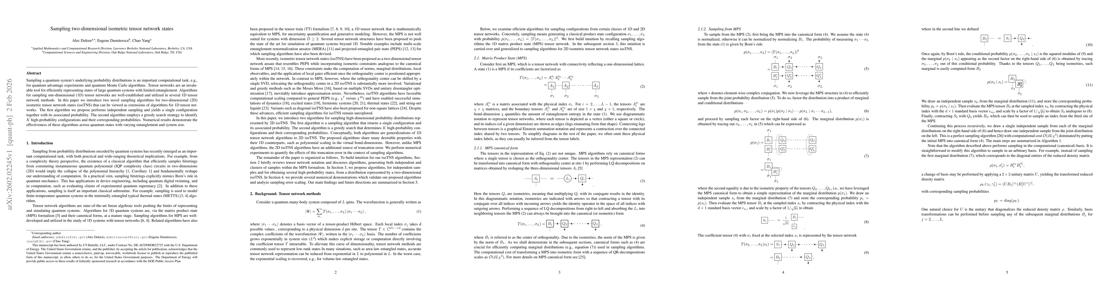 Thumbnail for Sampling two-dimensional isometric tensor network states