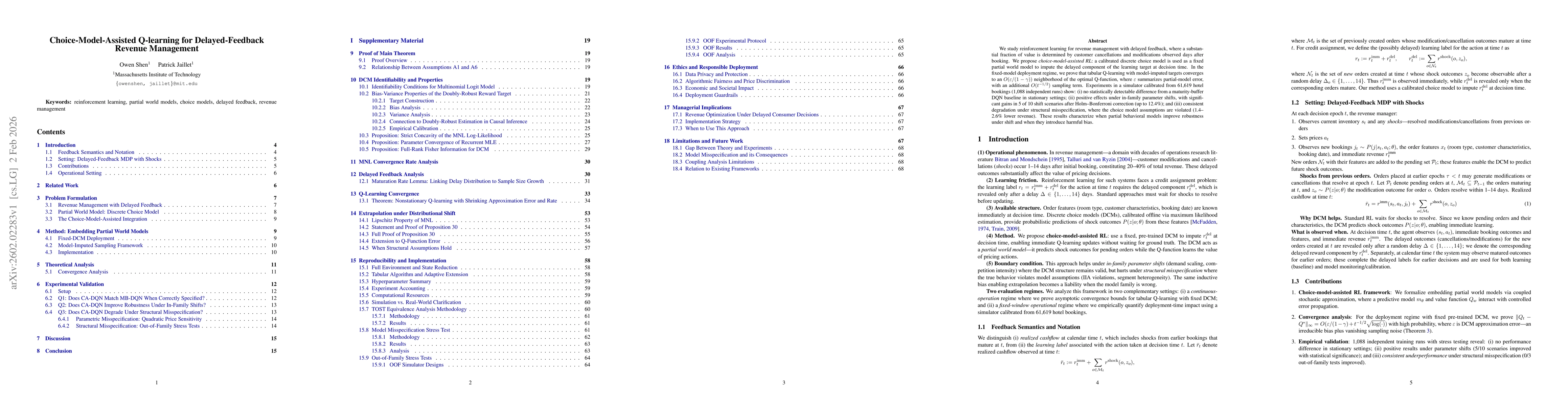 Thumbnail for Choice-Model-Assisted Q-learning for Delayed-Feedback Revenue Management