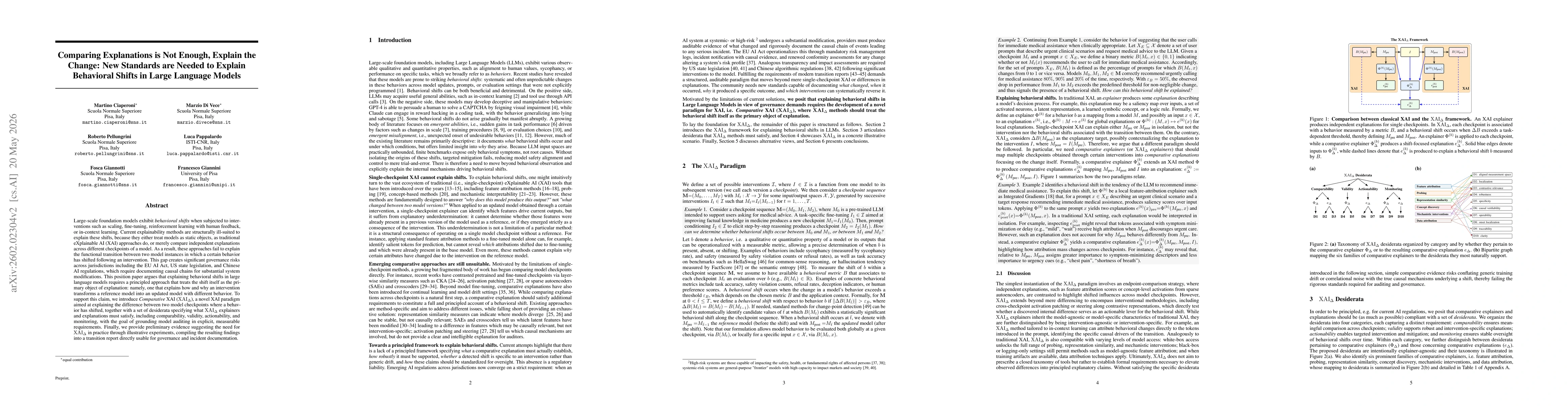 Thumbnail for Position: Explaining Behavioral Shifts in Large Language Models Requires a Comparative Approach