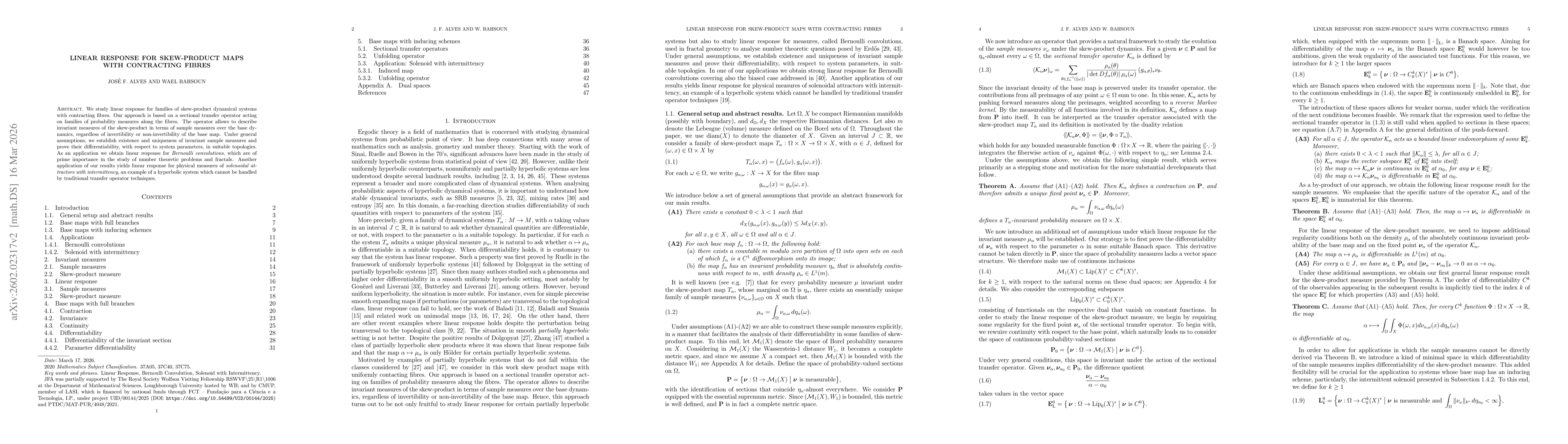 Thumbnail for Linear response for skew-product maps with contracting fibres