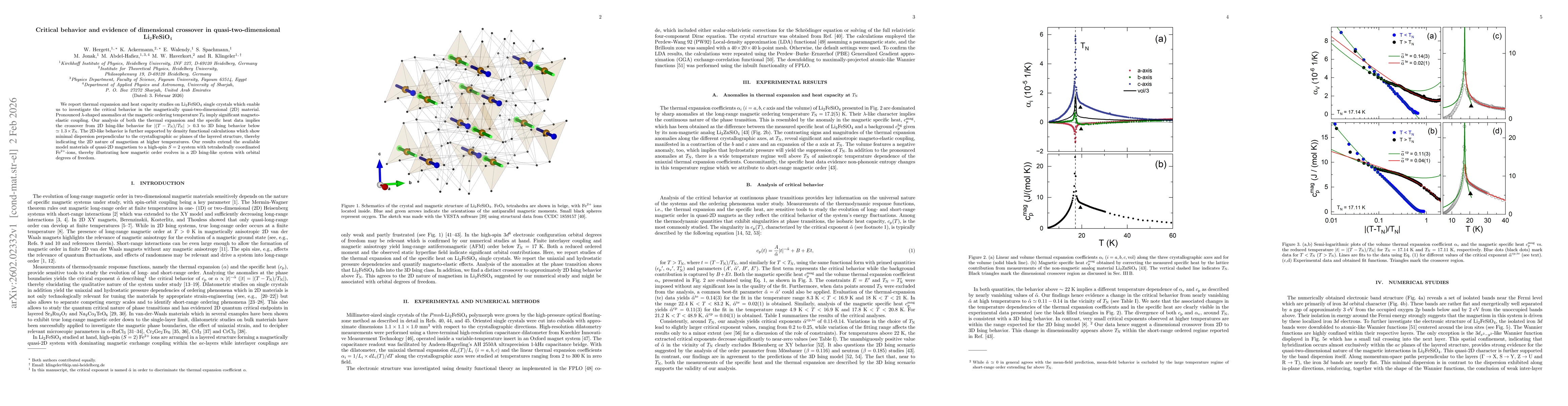 Thumbnail for Critical behavior and evidence of dimensional crossover in quasi-two-dimensional Li$_2$FeSiO$_4$