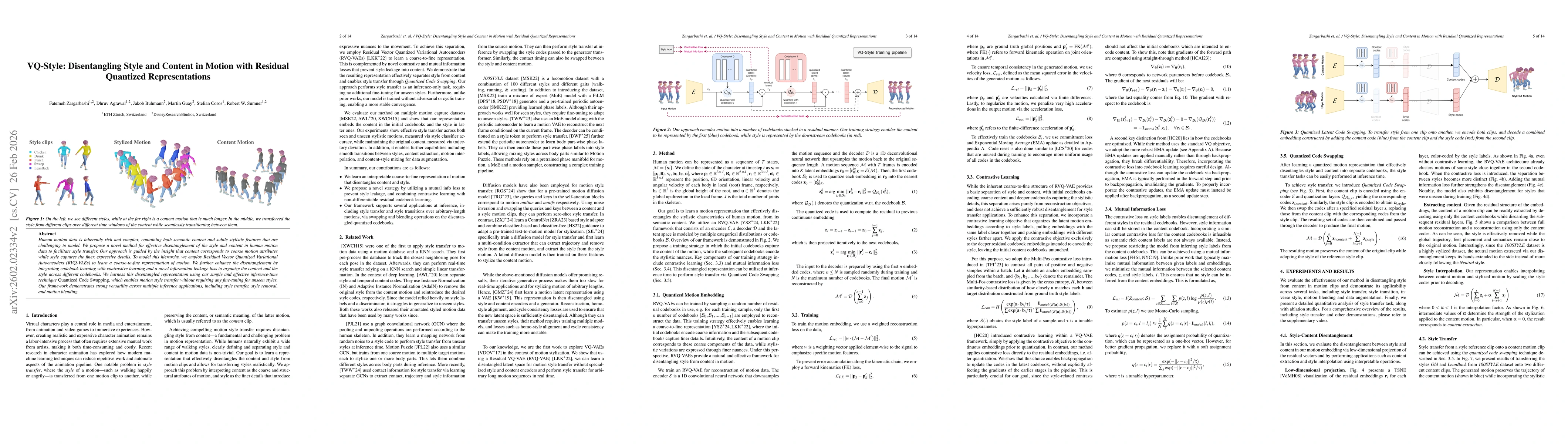 Thumbnail for VQ-Style: Disentangling Style and Content in Motion with Residual Quantized Representations