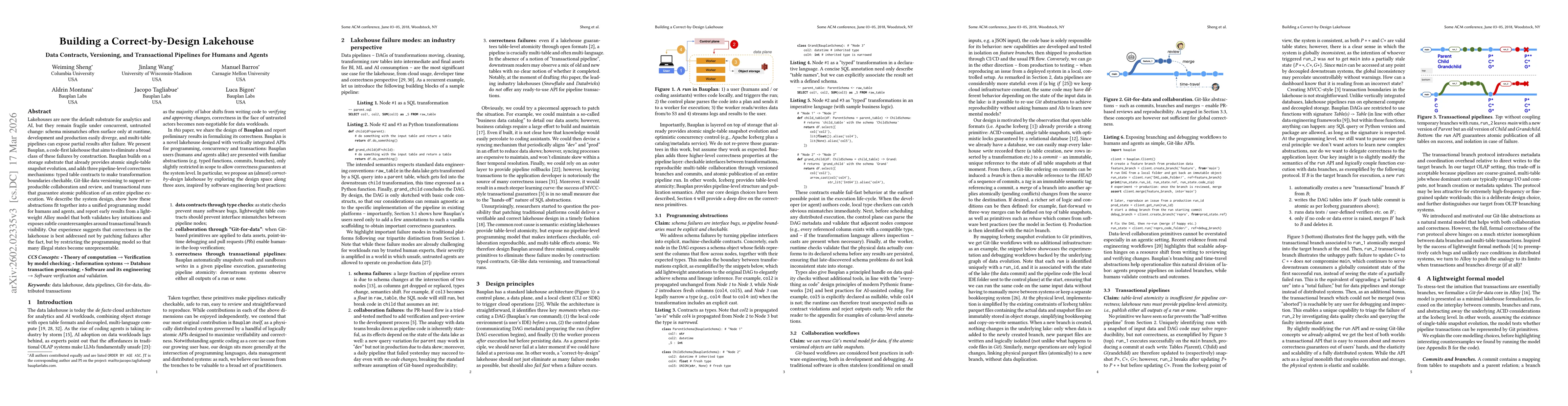 Thumbnail for Building a Correct-by-Design Lakehouse. Data Contracts, Versioning, and Transactional Pipelines for Humans and Agents