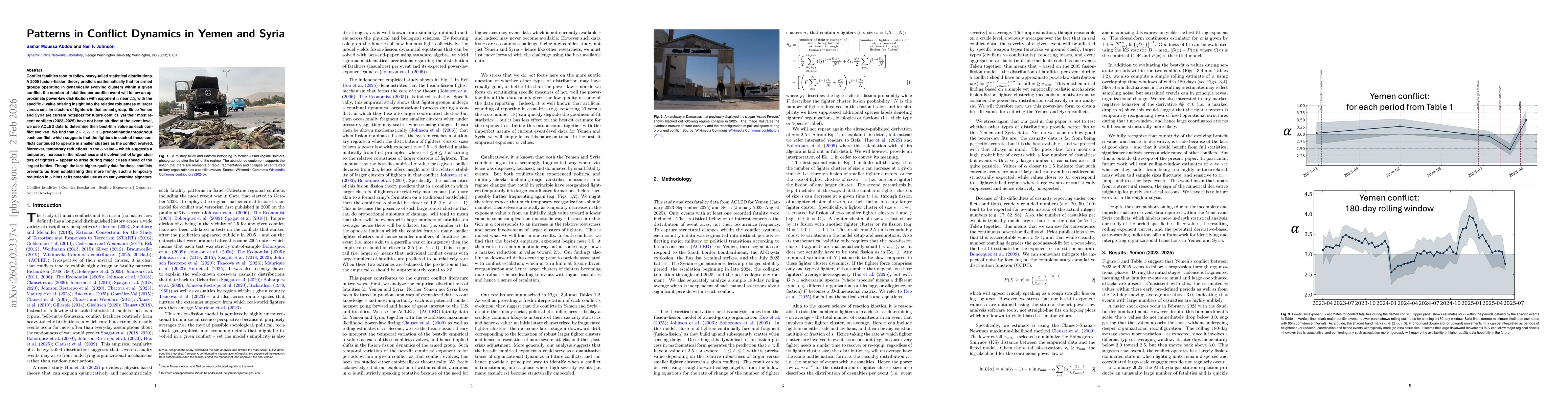 Thumbnail for Patterns in Conflict Dynamics in Yemen and Syria