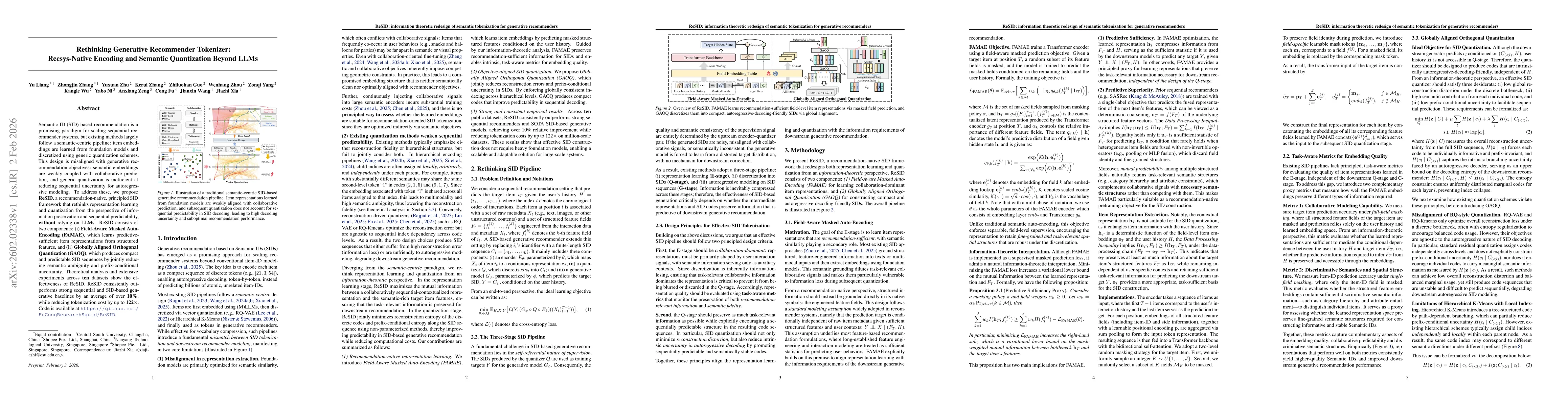 Thumbnail for Rethinking Generative Recommender Tokenizer: Recsys-Native Encoding and Semantic Quantization Beyond LLMs