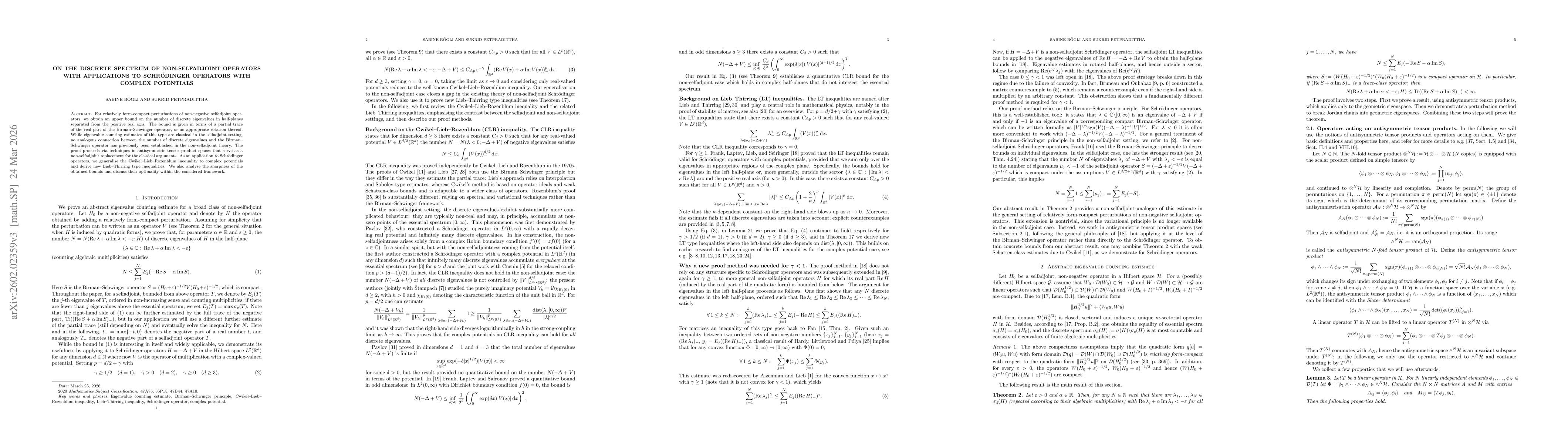 Thumbnail for On the discrete spectrum of non-selfadjoint operators with applications to Schrödinger operators with complex potentials